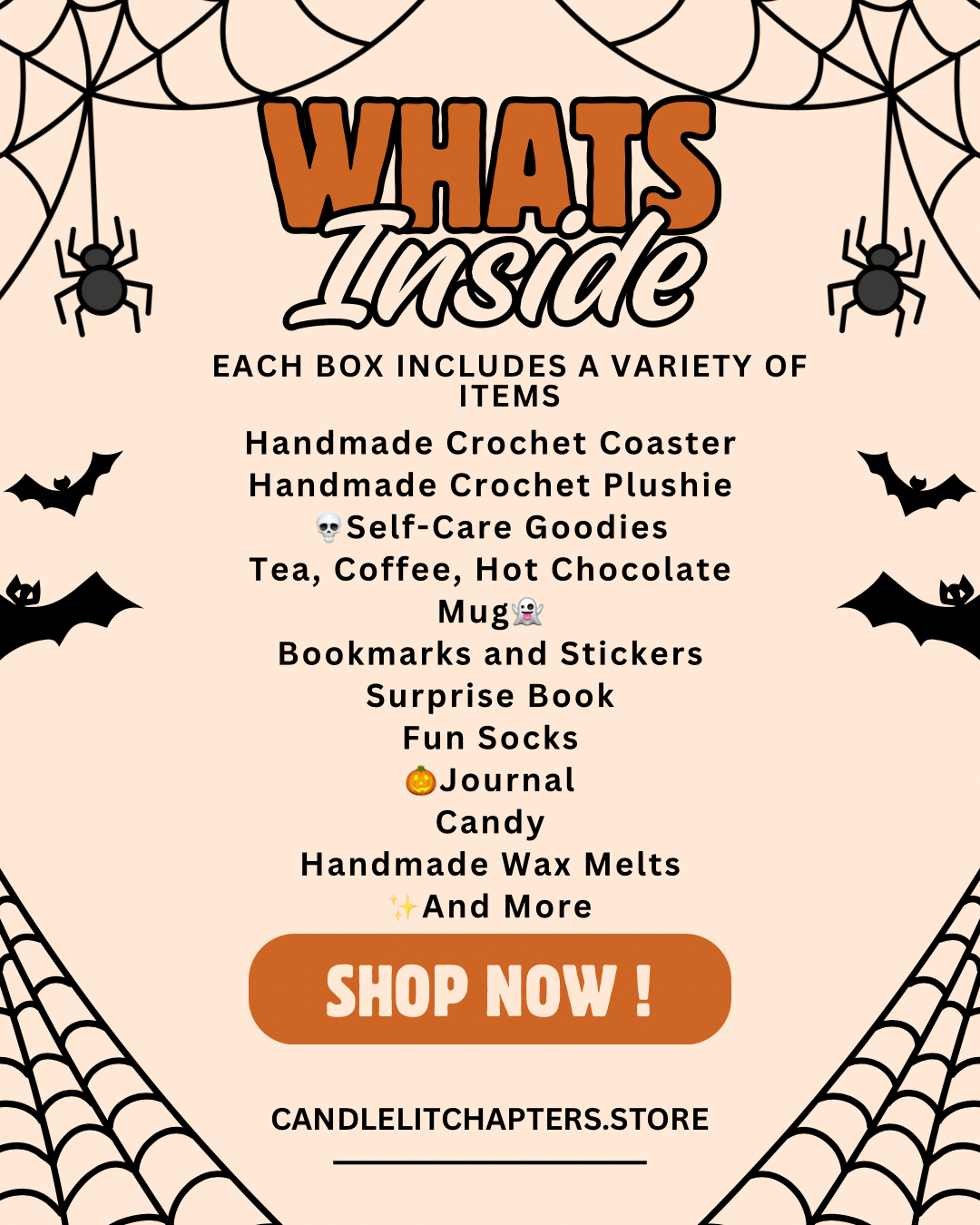 Candlelit Chapters Halloween Themed Boo Book Box | Surprise Book + Self-Care Treats